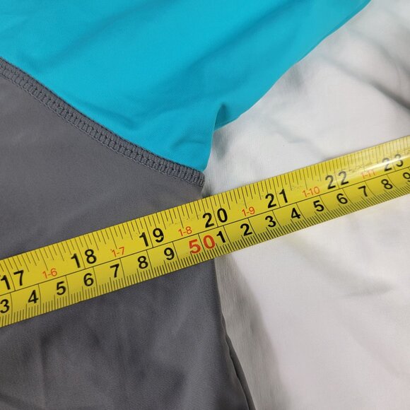 Maui And Sons Shark Riders Mens XL Gray Blue Shirt UV Protection Rash Guard - Picture 7 of 9